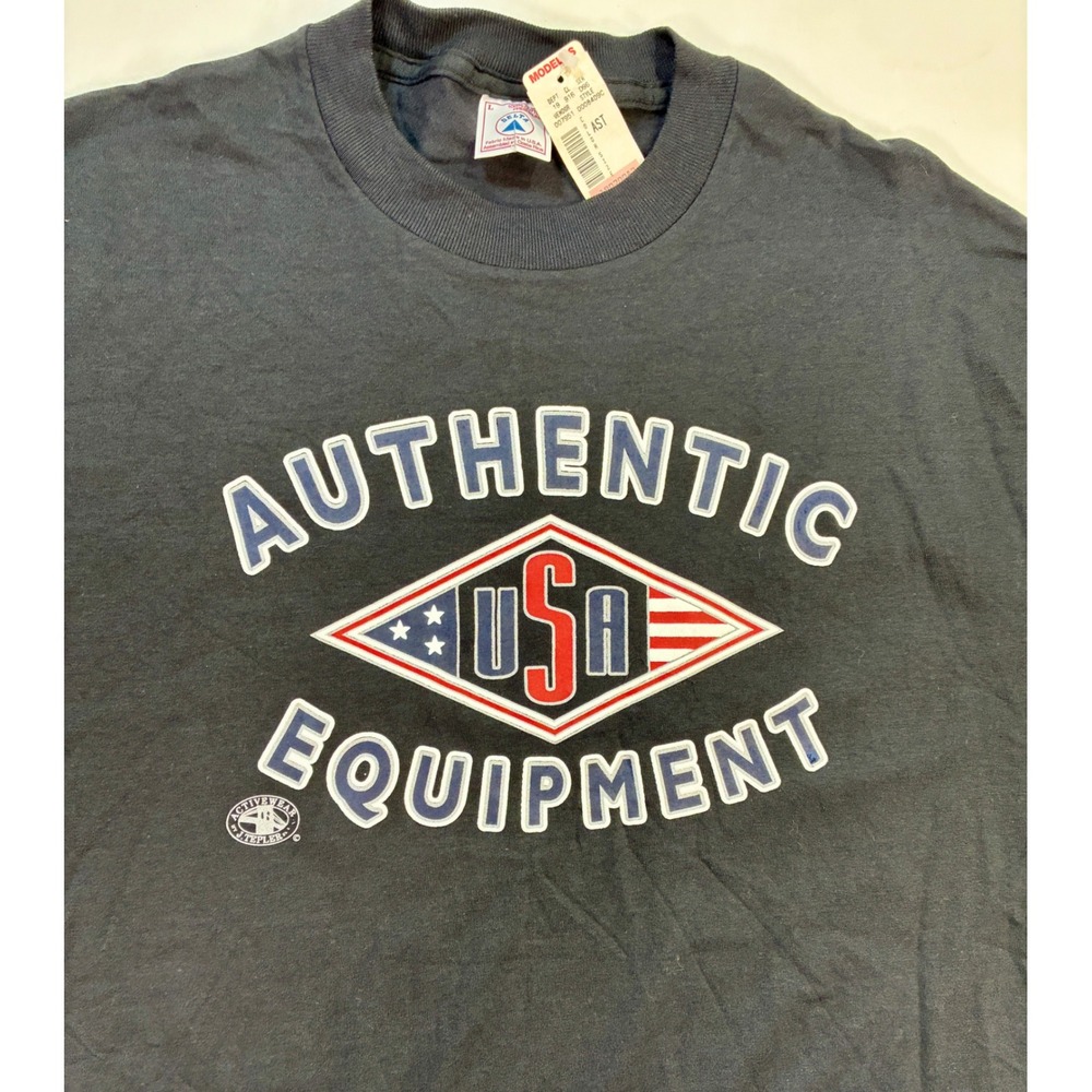 Graphic Tshirt Vintage Single Stitch Tee Americana Black T-Shirt Large Delta USA - Picture 3 of 8